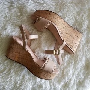 KATE SPADE | Tomas nude platform wedge sandals